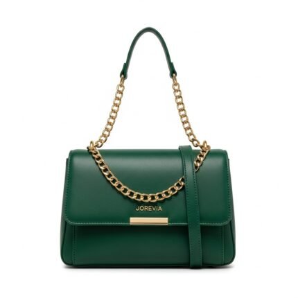 Jorevia Flap Crossbody Bag | Vegan Leather & Gold-Tone Chain Strap for Day-to-Night Style